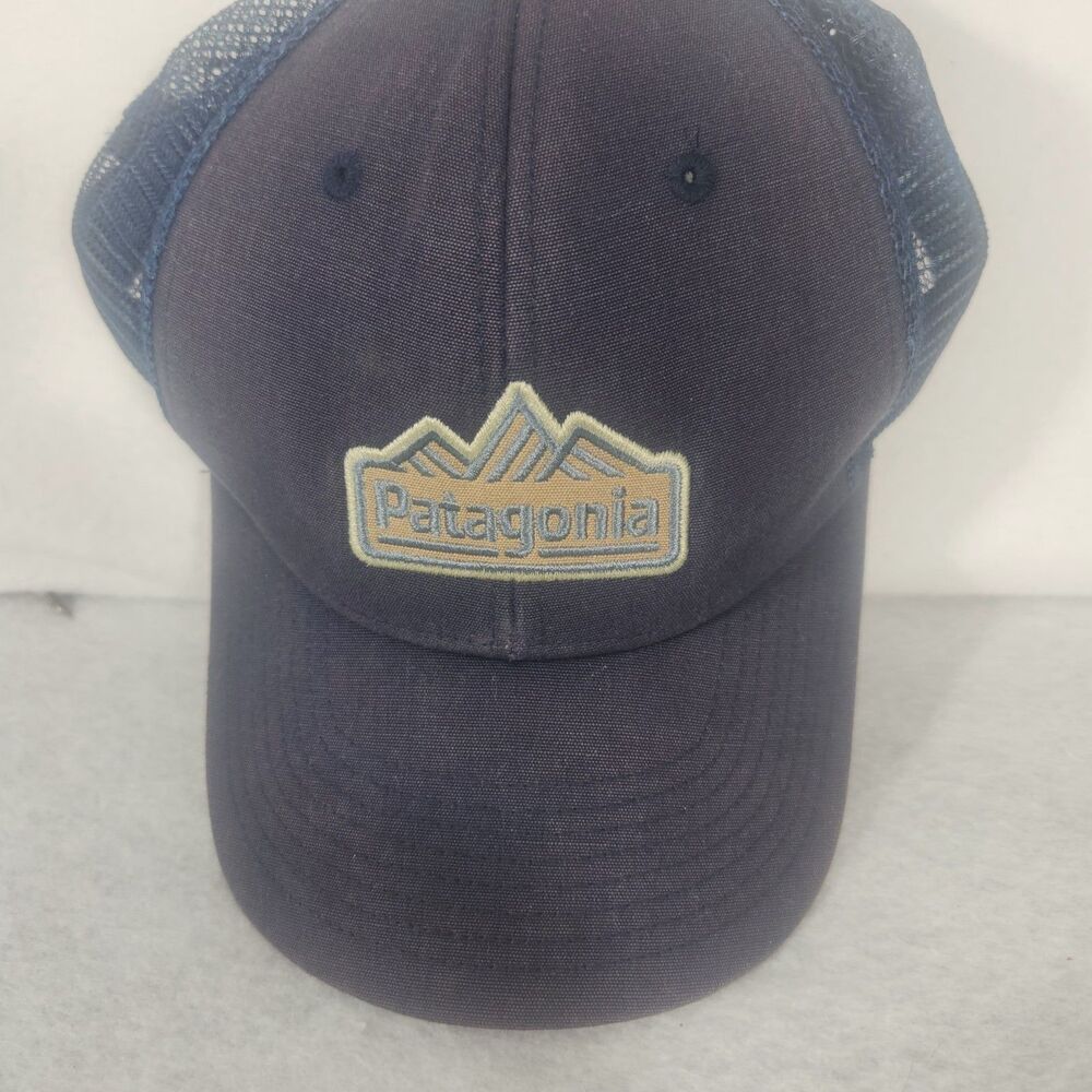 Patagonia Hat Cap Snap Back Blue Mesh Trucker Embroidered Patch Outdoor Mens
